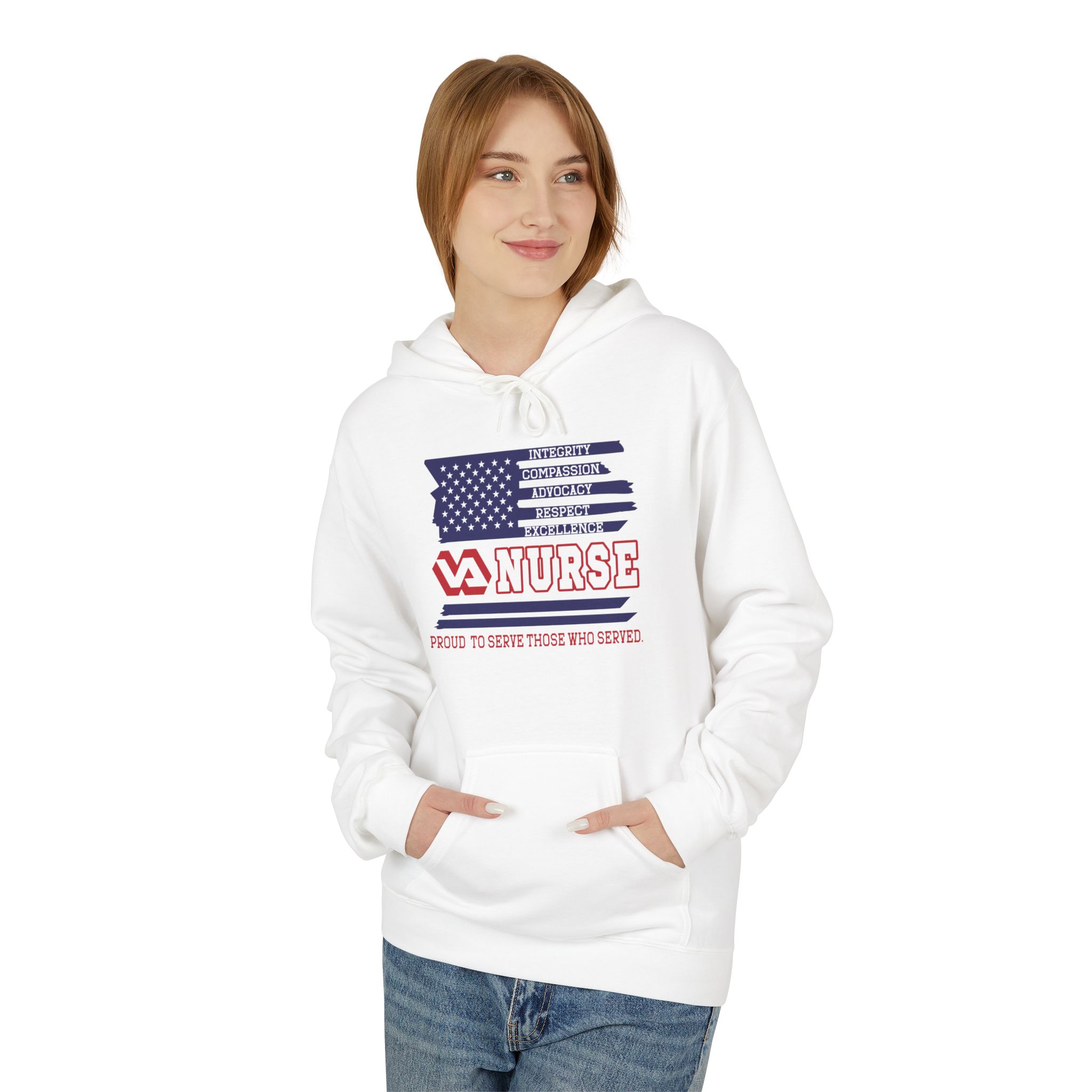 Nurse American Flag Hoodie — by Erica Reimann - Image 3