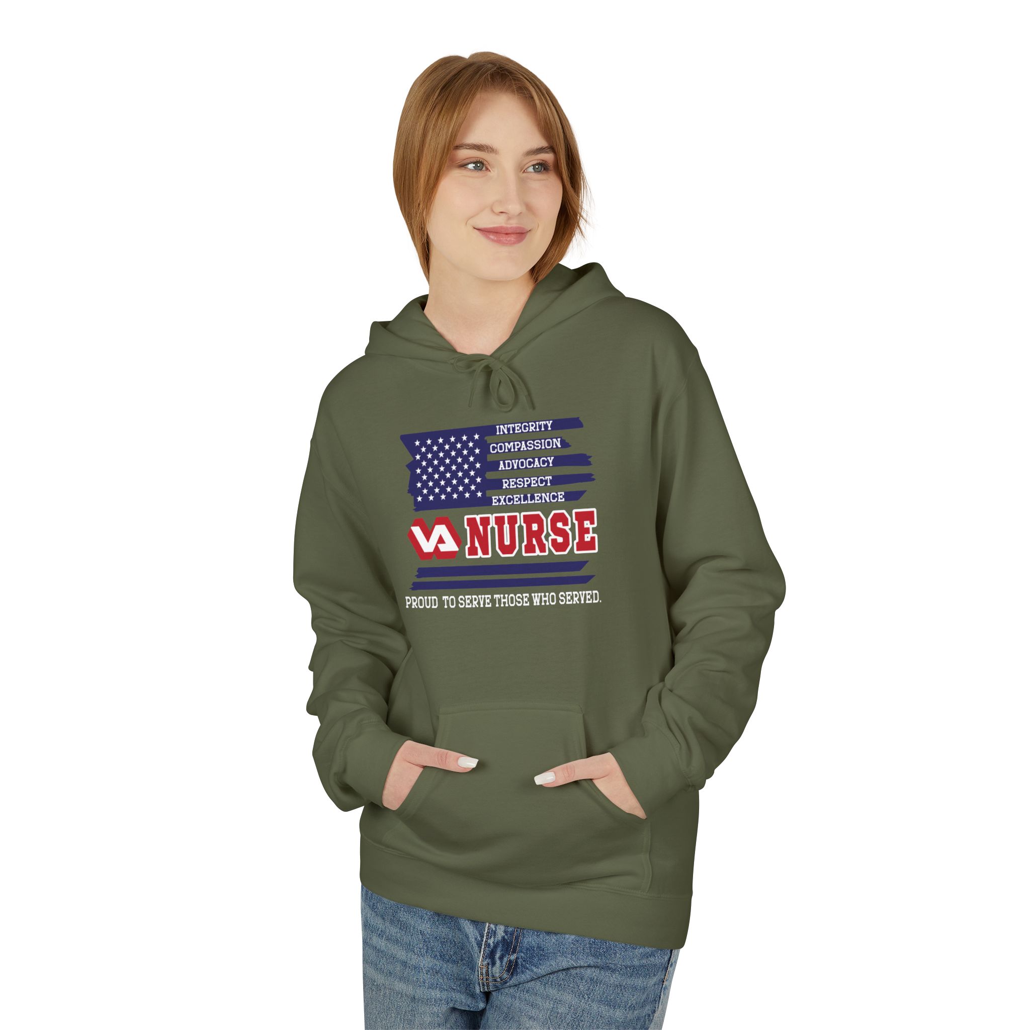 Nurse American Flag Hoodie — by Erica Reimann - Image 13