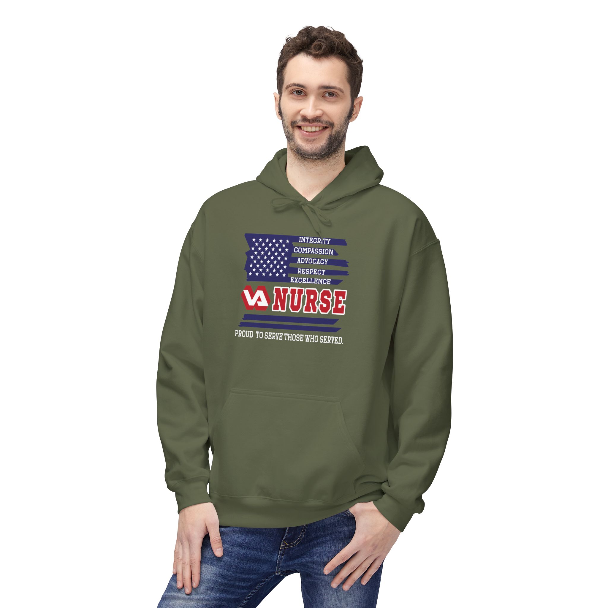 Nurse American Flag Hoodie — by Erica Reimann - Image 15
